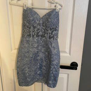 Blue homecoming/cocktail dress; corset top; size 3/4